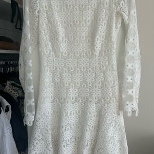 Jonathan Simkhai White Lace Long Sleeve Dress